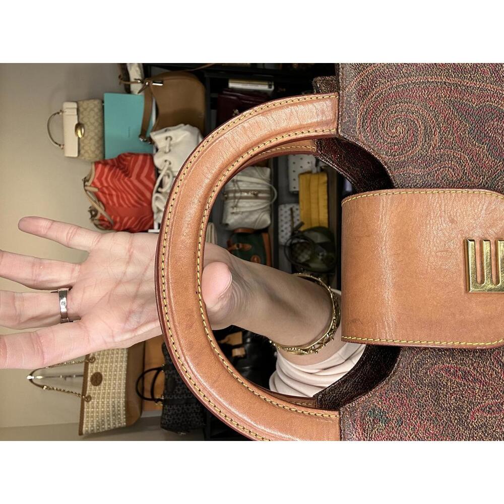 Etro Top Handle Paisley Mini Tote 1997-2003 E Logo Vintage - Picture 10 of 10